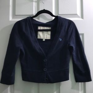Abercrombie Navy crop cardigan